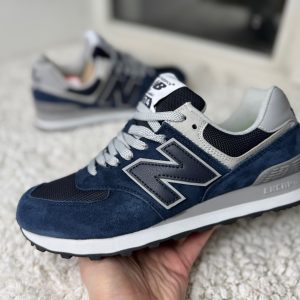 New Balance 574 Море синие с сеткой