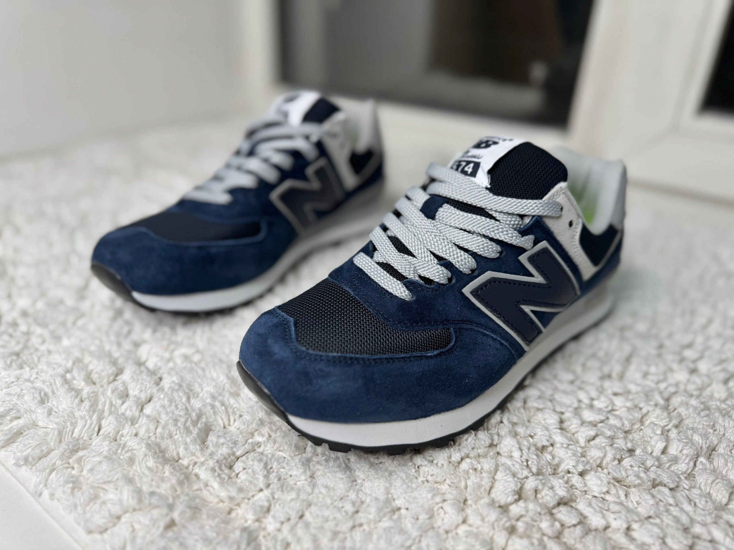 New Balance 574 Море синие с сеткой