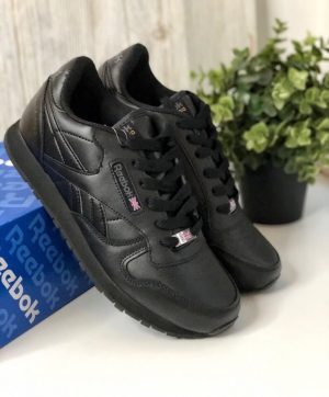 Кроссовки Reebok classic leather black черные