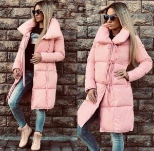 Женская зимняя куртка одеяло розовая