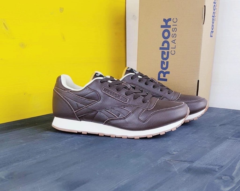 Купить кроссовки Reebok Classic коричневые кожаные в СПб