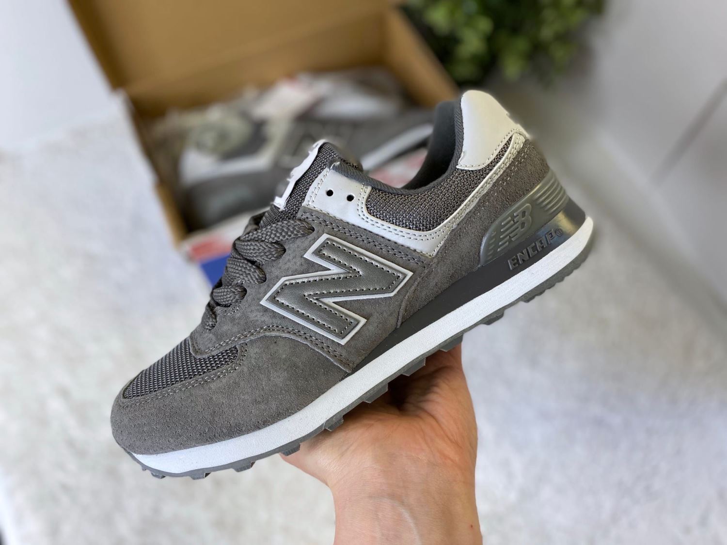 Купить кроссовки New Balance 574 серые тихая гавань в СПБ на Room78