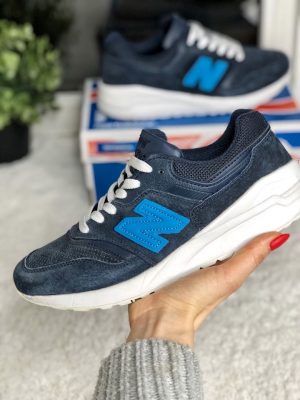 Кроссовки New Balance (Нью Баланс) 997 синие на платформе