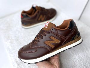 Кроссовки New Balance (Нью Баланс) 574 коричневые с красным