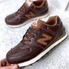 Кроссовки New Balance (Нью Баланс) 574 коричневые с красным