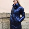 Куртка женская зимняя теплая синий металлик