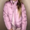 Женская дутая куртка розовая