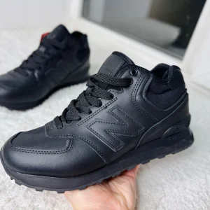 Кроссовки New Balance (Нью Баланс) 574 черные с мехом Ночь