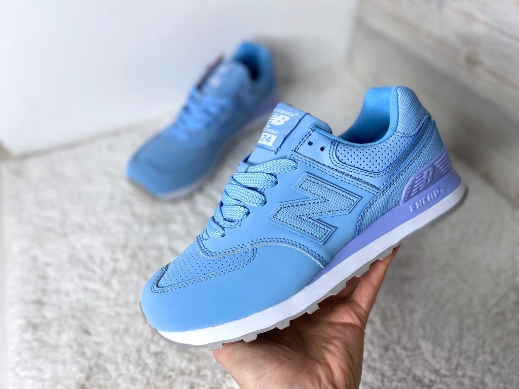 Купить кожаные голубые кроссовки New Balance 574 с доставкой по СПб