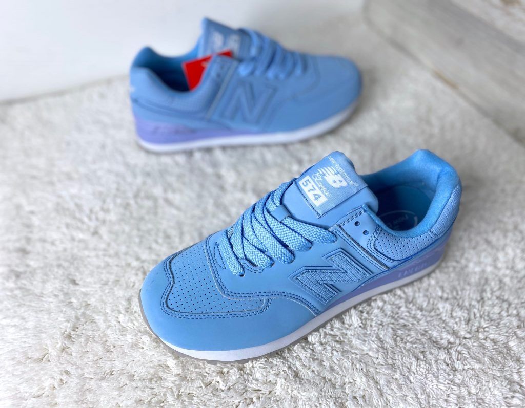 Купить кожаные голубые кроссовки New Balance 574 с доставкой по СПб
