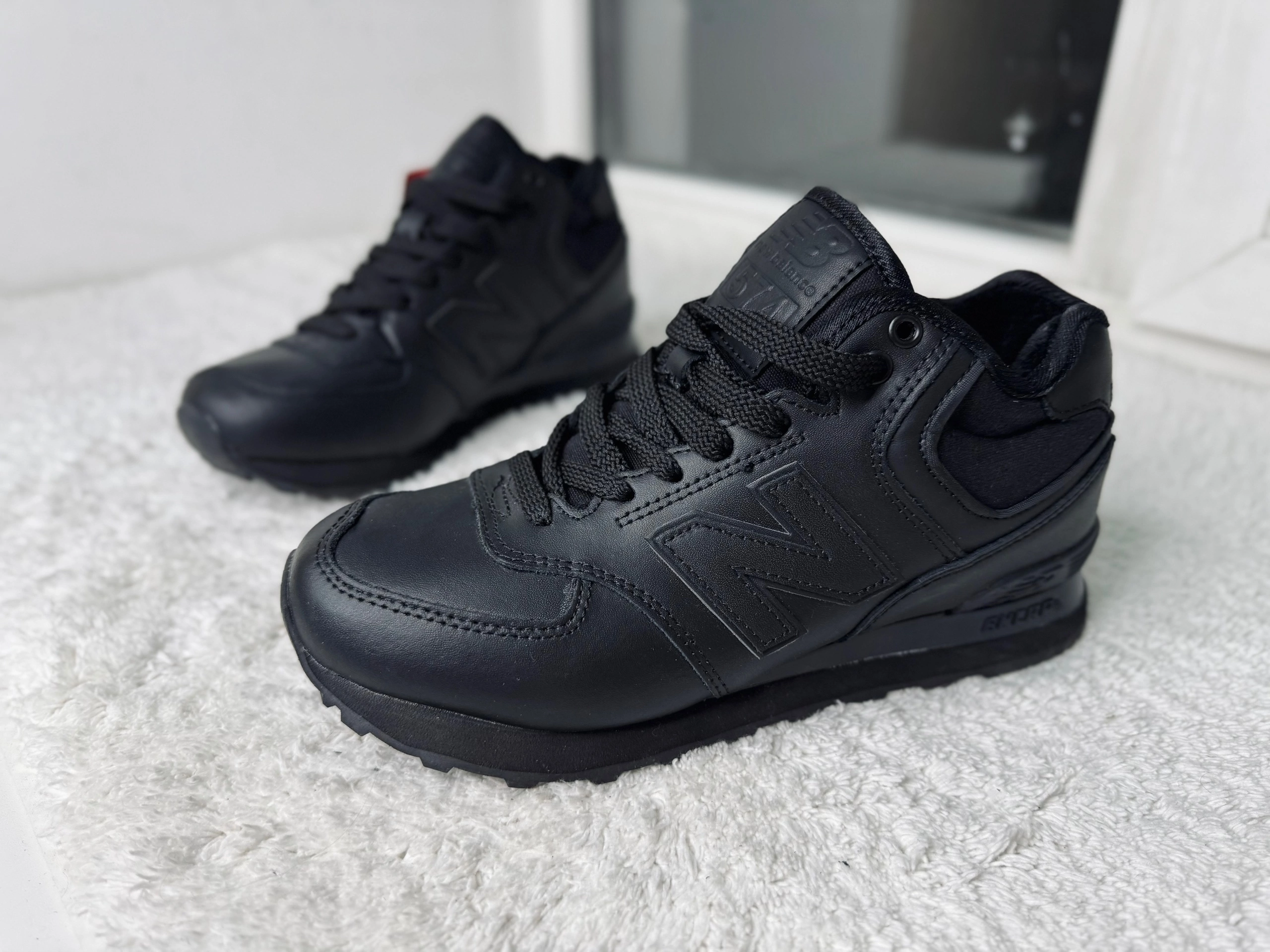 New balance 574 black monochrome on sale