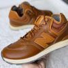 Кроссовки New Balance (Нью Баланс) 574 кожаные коричневые утепленные