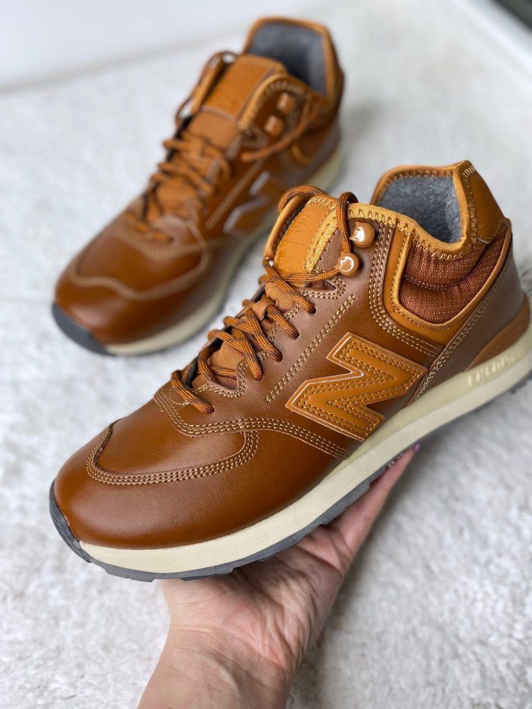 Купить New Balance 574 утепленные коричневые кожаные СПб