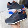 New Balance 574 синие с коричневым с мехом