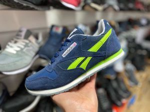 Кроссовки Reebok синие с салатовым