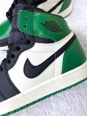 Кеды Nike Air Jordan бело-зеленые lux