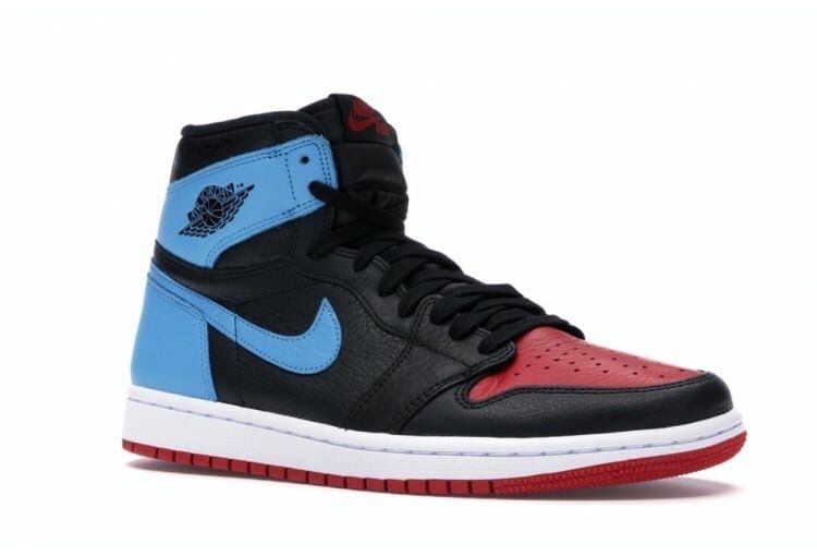 black and red and blue jordans