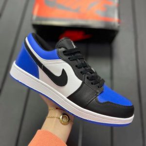 Nike Air Jordan Low черные с ярко-синим
