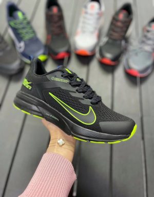 Кроссовки Nike Zoom черные с салатовым