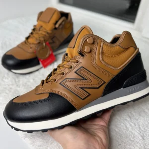 Кроссовки New Balance 574 черные с бежевым