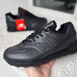 New Balance 574 темно-серые с мехом