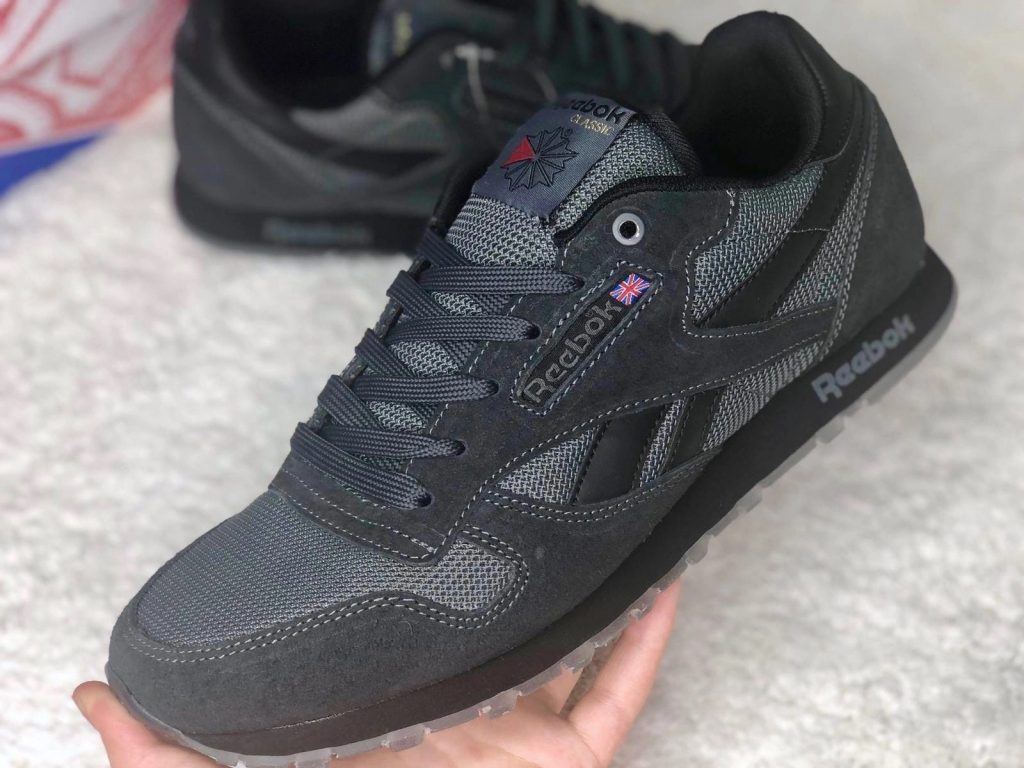 Кроссовки Reebok classic темно-серые замшевые в СПб