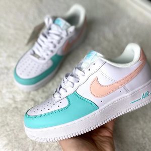 Кеды Nike Air Force Low White-Blue-pink