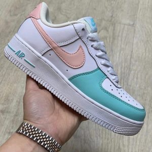 Кеды Nike Air Force Low White-Blue-pink