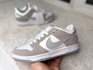 Nike Dunk Low серые с красным задником