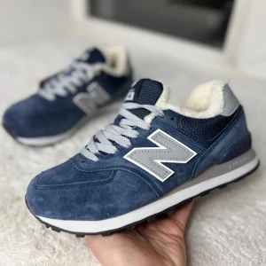 Кроссовки New Balance 574 голубые с мехом