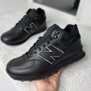 Кроссовки New Balance 574 черные зимние Великан