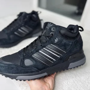 Кроссовки Adidas ZX 750 черные с мехом