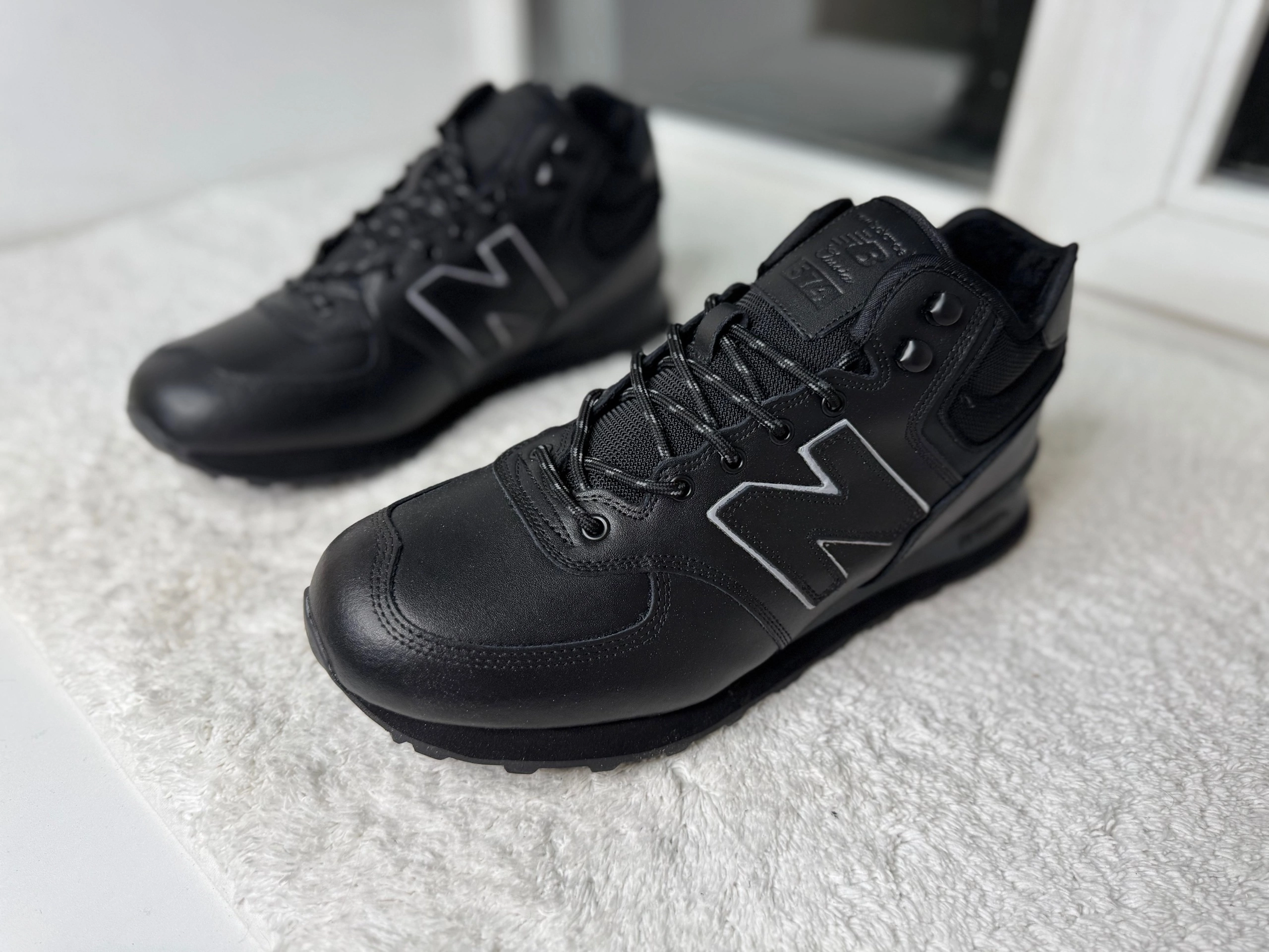 Кроссовки New Balance 574 черные зимние Великан