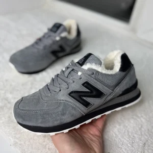 Кроссовки New Balance 574 темно-серые с мехом