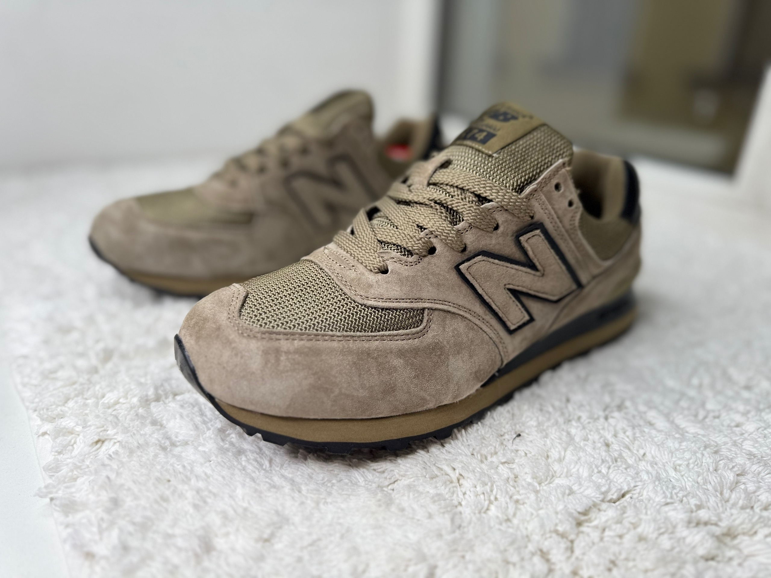 New Balance 574 Хаки с темной подошвой