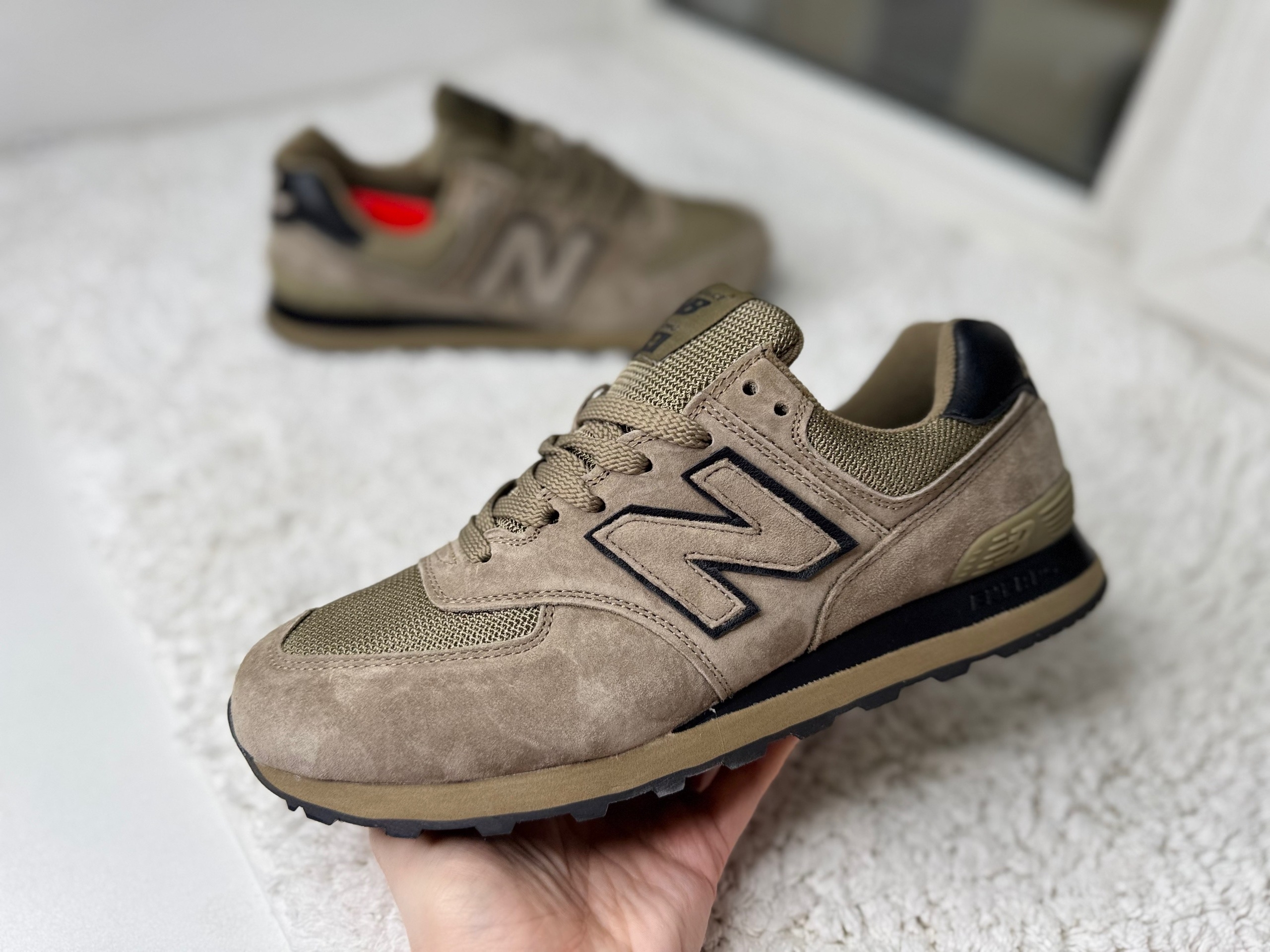New Balance 574 Хаки с темной подошвой New Balance 574 Хаки с темной подошвой