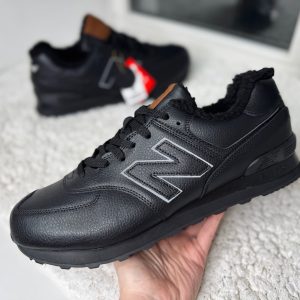 New Balance 574 Великан Уголь зимние черные