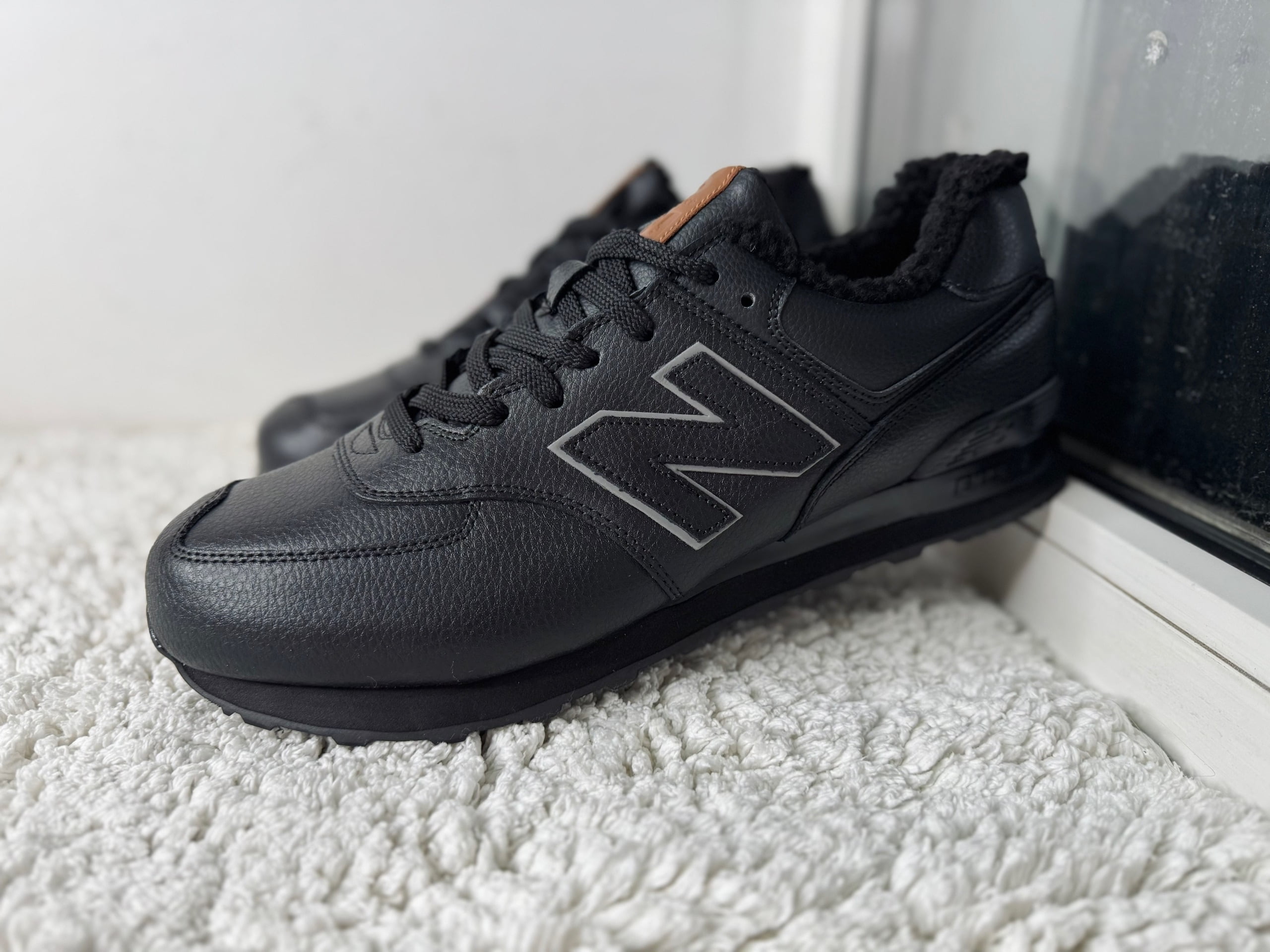 New Balance 574 Великан Уголь зимние черные