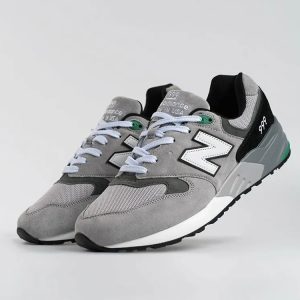 New Balance 999 светло-серые с зеленым