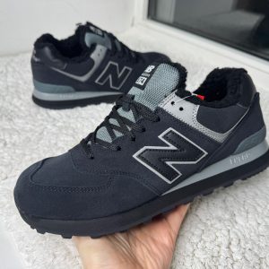 New Balance 574 темно-серые c мехом