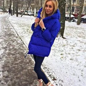 Куртка женская зимняя "зефирка" синяя