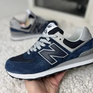 New Balance 574 Море синие с сеткой