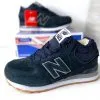 New Balance 574 высокие синие с мехом