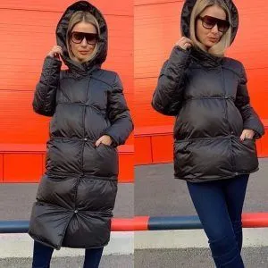 Зимняя женская куртка "трансформер" черная