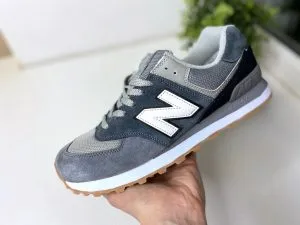 Мужские New Balance 574 Fog серые с белым