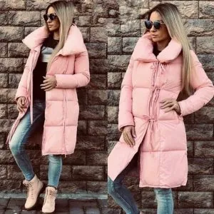 Женская зимняя куртка одеяло розовая