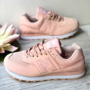 New Balance 574 персик эко кожа
