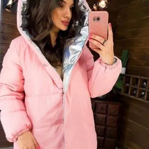 Двухсторонняя куртка женская "зефирка" розовая