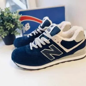 Мужские New Balance 574 зимние синие с мехом