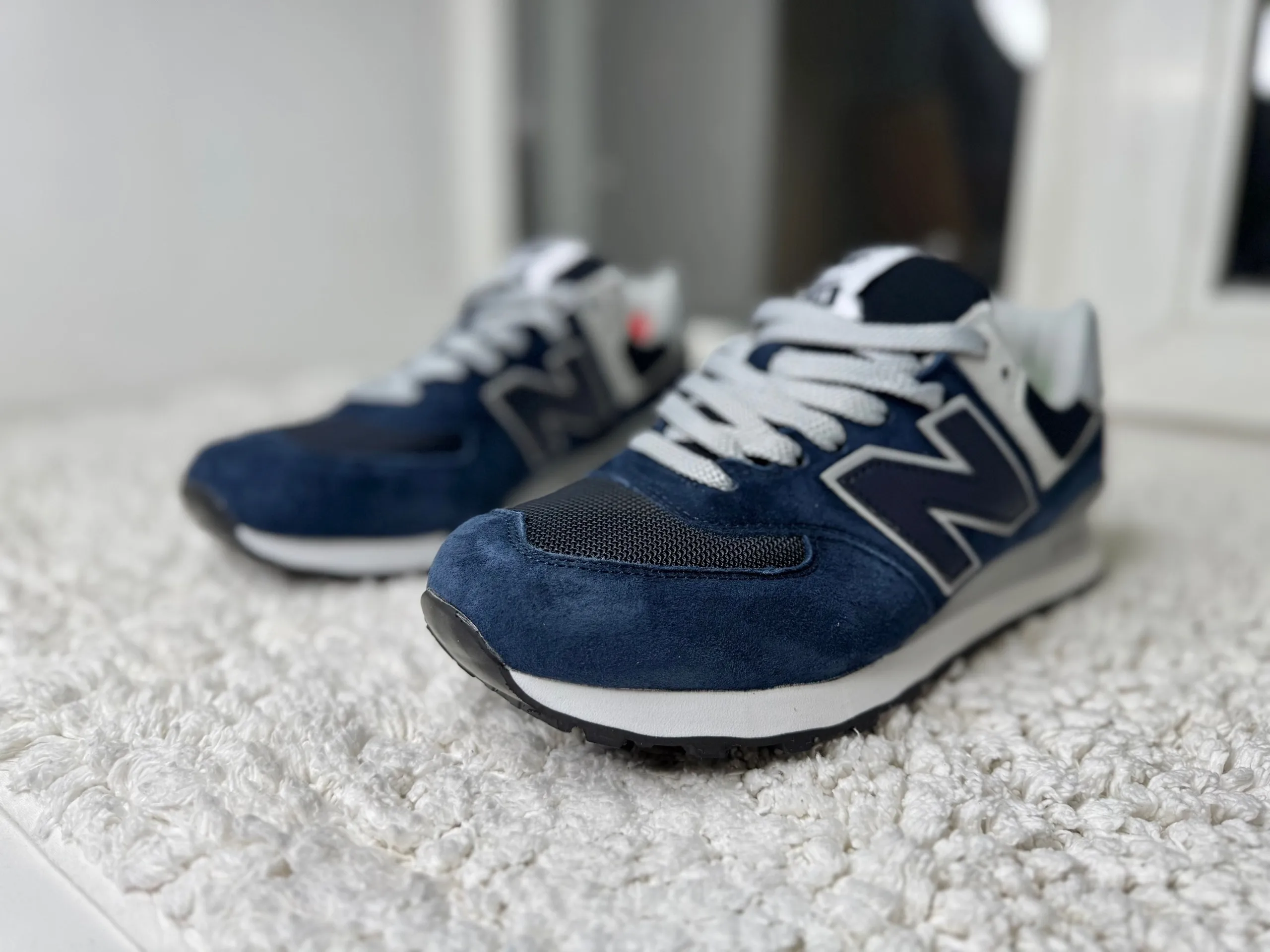 New Balance 574 Море синие с сеткой
